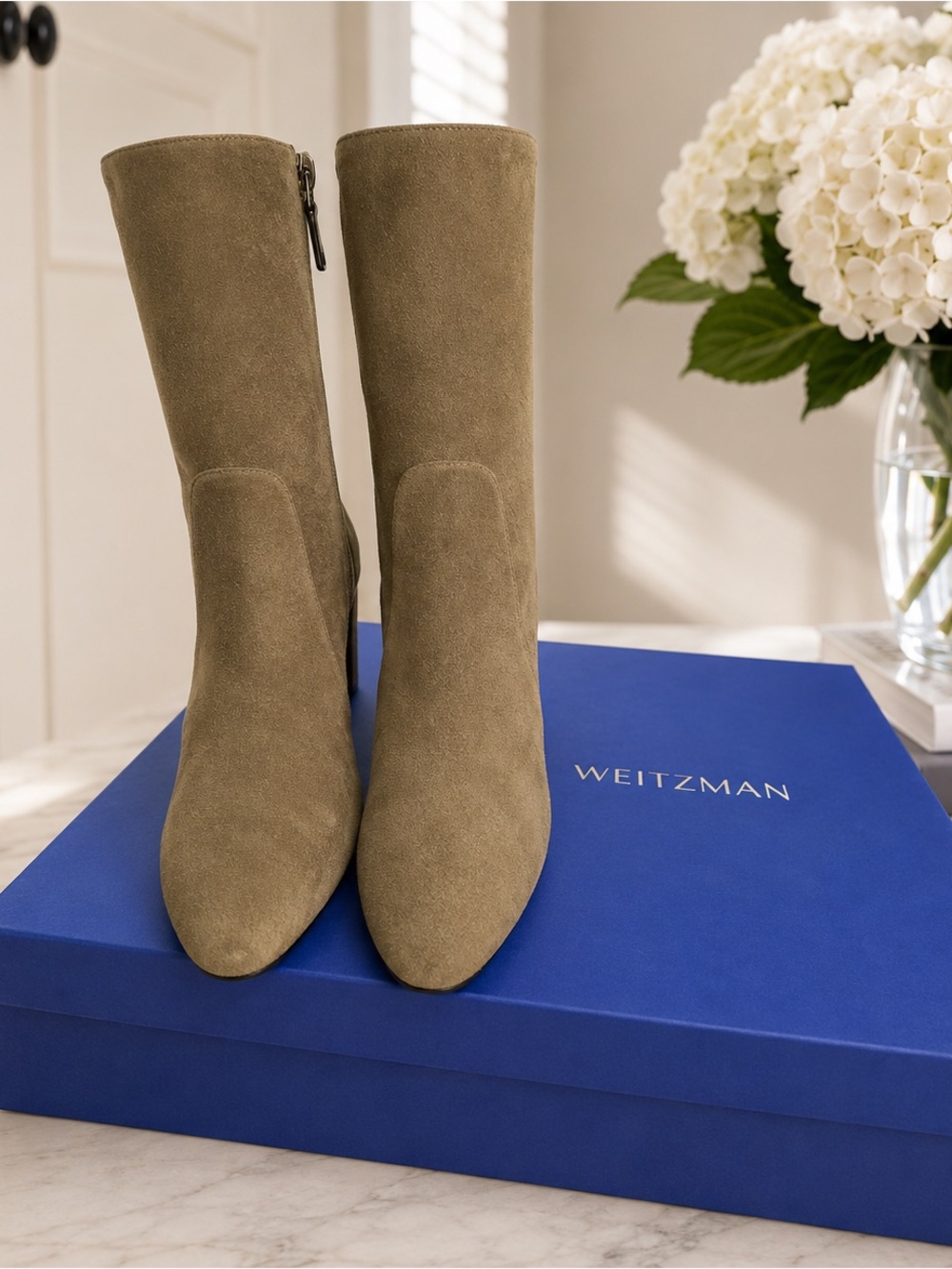 Stuart Weitzman Tan Suede Heeled Boots